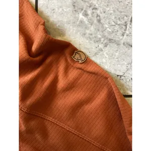 Fjallraven Abisko Lite Fleece Jacket Womens L Orange Full Zip Grid Mid Layer thumbnail 7