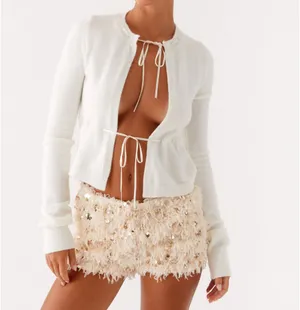 Peppermayo Fluffy Sequin Low Rise Mini Hot Shorts thumbnail 2