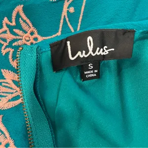 Lulus Tale to Tell Pink and Teal Green‎ Embroidered Shift Dress SMALL thumbnail 11