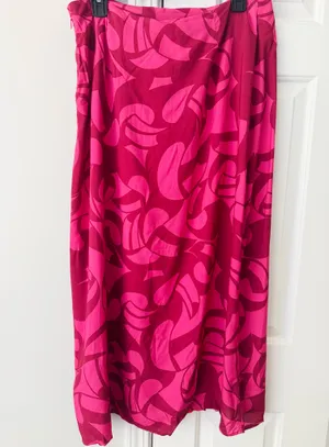 Farm Rio A-Line Contrasting Slip Midi Skirt, Size L thumbnail 10