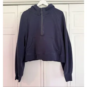 Lululemon half zip scuba hooded crop pullover night sea navy size Xl/xxl thumbnail 3