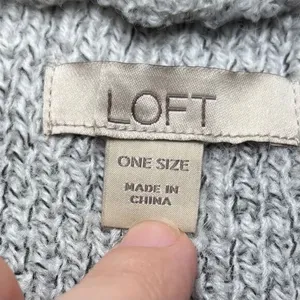 Ann Taylor LOFT Gray Oversized Cardigan‎ One Size Pockets thumbnail 4