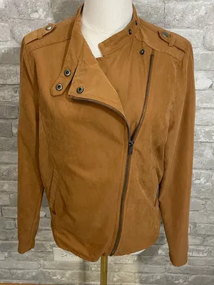 Staccato Faux Suede Bomber Jacket - Tan Brown thumbnail 1