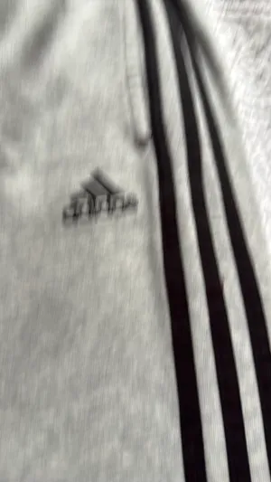 Light gray, and black Adidas sweatpants thumbnail 2