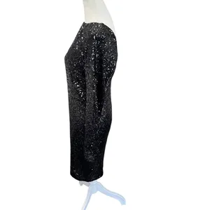 Dress the Population Kelly Black Sequin Open Back Mini Dress L thumbnail 7