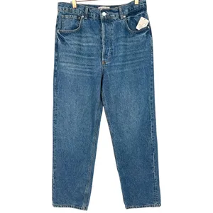 NWT Free People Zane Mid Rise Straight Leg Jeans Button‎ Fly Blue Denim Size 30 thumbnail 5
