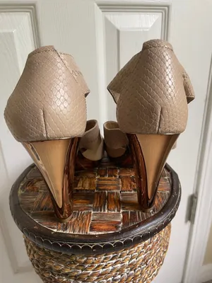 Michael Kors Taupe Preppy Quiet Luxury Textured High Heel Sandals thumbnail 5