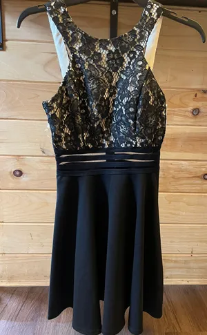 Black And Tan Short Lace Dress Home Coming / Cocktail / Formal thumbnail 1