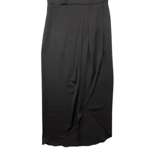 Lulus Black V Neck Spaghetti Strap Draped Midi evening Party elegant‎ Dress S thumbnail 5