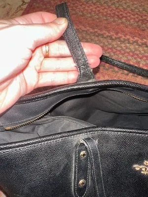 COACH BLACK LEATHER LARGE TOTE BQG thumbnail 6