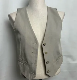 Zara Stylish Beige Vest with Button Detail XS NWT thumbnail 1