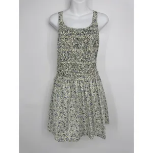 Free People Petunia Mini Dress Small Blue Floral Smocked Boho Cottagecore‎ thumbnail 6