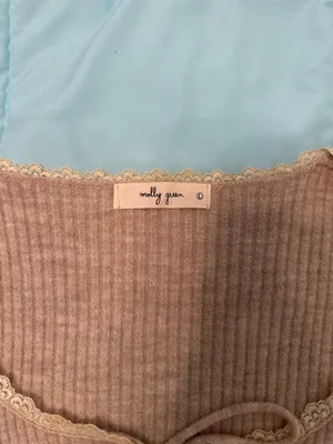 Molly Green Beige Tie-Front Cropped Cardigan thumbnail 4