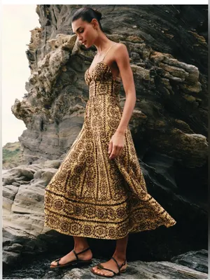 Zara embroidery eyelet cut out maxi dress thumbnail 5
