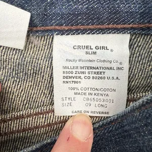 Cruel Girl Slim Juniors Size 9 Long Bootcut Jeans Dark Wash‎ Western Mid Rise thumbnail 9