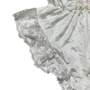 Vintage Tosca Teddy Lingerie White Nylon Pink Ruffle Lace Coquette Sexy Feminine thumbnail 3