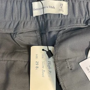 NEW Abercrombie & Fitch Quinn Gray Pleated High Rise Straight Leg Dress Pants 29 thumbnail 4