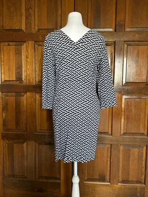 Peter Millar‎ Blue White Geometric Drawstring Beach Dress Cover Up Size Small thumbnail 3