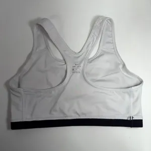 Nike XL Sports Bra Racerback Dri-FIT White Black Medium Support Activewear 2099 thumbnail 6