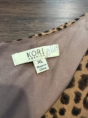 Kori America Leopard Print Chiffon Dress Size XL - C20-023 thumbnail 2
