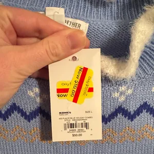 Hanukkah Sweater NWT Blue Size L thumbnail 3