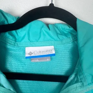 Columbia Women's Hooded Lightweight Rain Jacket Blue Sz S thumbnail 2