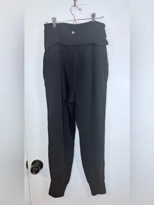 Lululemon Align Foldover High Rise Jogger Pants Black Pockets Cuffed thumbnail 6