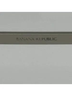 Banana Republic Aviator Sunglasses Silver Frame Black Lenses thumbnail 5