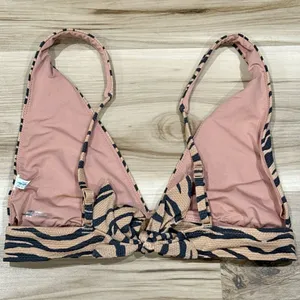 Aerie Triangle Tie Zebra Tan Black Bikini Top Women’s Medium thumbnail 2