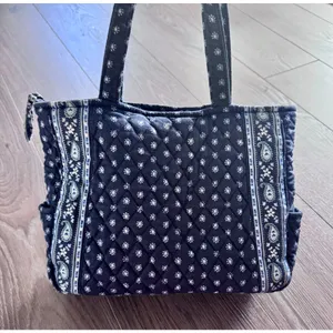 VTG Vera Bradley Seaport Navy Mini Tote Bag Retired USA Made Preppy Paisley thumbnail 6