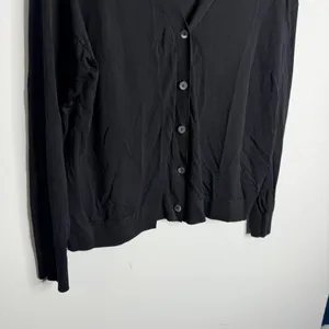Zara Black V-Neck Cardigan Button Front Small Minimalist Workwear Casual Office thumbnail 6