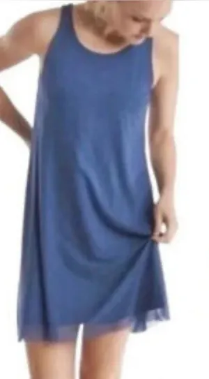 Oiselle Blue Mio Mesh Mini Active Dress in blue size 8 thumbnail 1