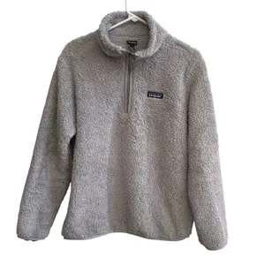 Patagonia‎ Gray Fleece Quarter Zip Pullover Sweatshirt Women's Size M thumbnail 2