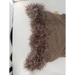 PrettyLittleThing Plus Taupe Faux Shearling Bardot Ruched Mini Dress 26 NWT Club thumbnail 3