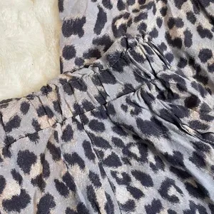 Alya Leopard Print Jogger Pants Grey Black Elastic Waist‎ Women Small thumbnail 2