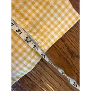 Old Navy yellow gingham plaid linen square neck mini dress large thumbnail 9