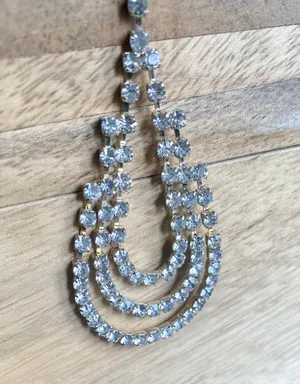 Charming Charlie Gold Strass Drop Statement Earrings thumbnail 5