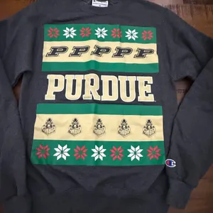 Champion Drake Gray Purdue‎ Ugly Christmas Crewneck Sweatshirt College XS thumbnail 4