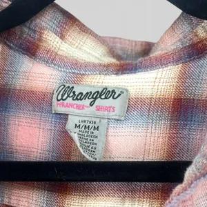 Vintage Wrangler 90's M Wrancher women's long-sleeve plaid button-down shirt thumbnail 6