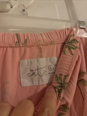 Soft Pink Palm Print Kids Pajama Set thumbnail 6