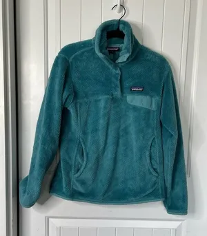 Patagonia snap T‎ fleece pullover teal jacket size small thumbnail 1