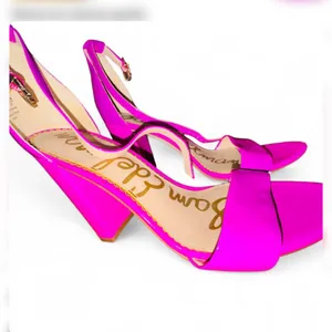 Sam Edelman Hot Pink Patent Ankle Strap Heels Barbiecore Statement Sandals 8M thumbnail 2