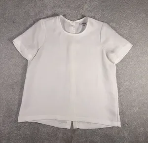madewell realxed fit back button detail small oversized blouse White Small thumbnail 1