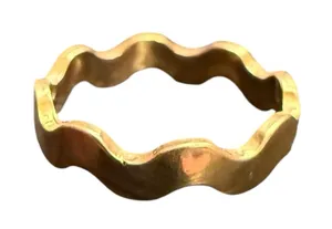 Vintage AVON Ripple Wavy Squiggle Ring Gold Tone Costume Jewelry Ring Size 5 thumbnail 1