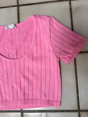 Brand New Zara SEAMLESS TOP Pink Size Large thumbnail 4