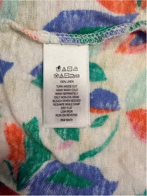 Cynthia Rowley Women’s 100% Linen Floral Cap Sleeve Top Multicolor Extra Large b thumbnail 4