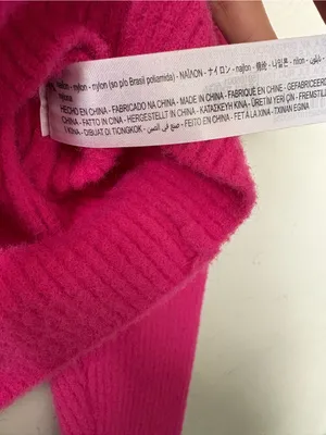 ZARA Hot Pink Fuchsia Cropped Ribbed Cardigan Rhinestone Buttons M thumbnail 6