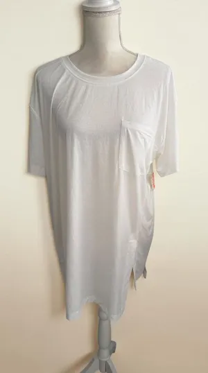 FREE PEOPLE Movement White Tunic Lightweight Tee Size XS NEW NWT thumbnail 1
