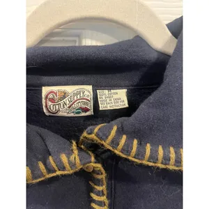 Cotton supply co vintage navy long‎ sleeved fleece elbow patch thumbnail 2