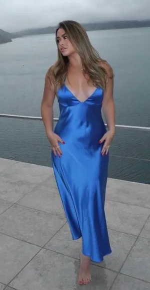 Zara maxi long satin slip blue strappy royal bodycon gown dress evening wedding thumbnail 4